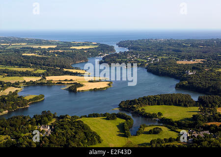 La France, Finistère, Nevez, l'Aven (vue aérienne) Banque D'Images