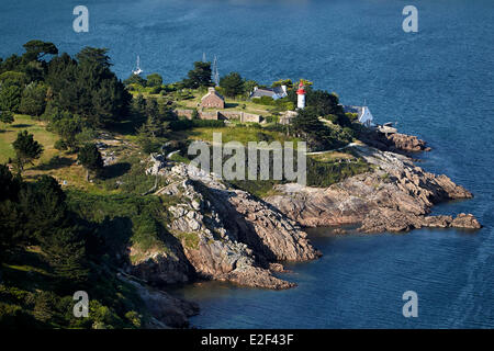 La France, Finistère, Nevez, embouchure de l'Aven, Port Manec'h, Beg Ar Vechen (vue aérienne) Banque D'Images