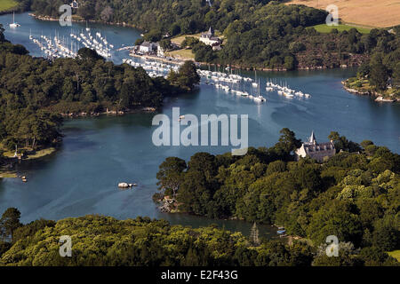 La France, Finistère, Nevez, l'Aven, Rosbraz (vue aérienne) Banque D'Images