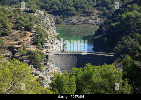 France, Bouches du Rhone, Pays d'Aix, barrage Zola à partir du tiroir Bibemus Banque D'Images