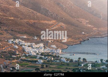 La Grèce, Îles Cyclades, Amorgos, l'île de la baie d'Aegiali Banque D'Images