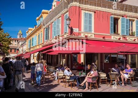 France, Alpes Maritimes, Nice, la vieille ville, le Cours Saleya, Place Pierre Gautier Banque D'Images