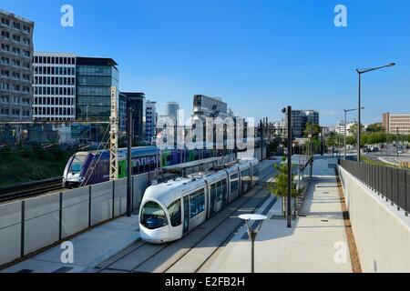 France, Rhône, Lyon, la fabrication - Montluc tram sur la ligne 4 Banque D'Images