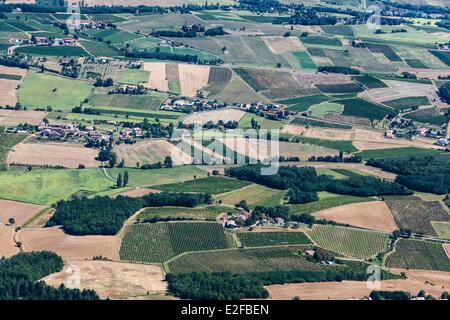 La France, Tarn, Gaillac, vignoble Gaillacois paysage (vue aérienne) Banque D'Images