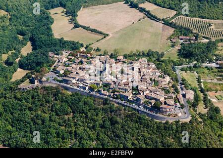 France Tarn Puycelsi étiqueté Les Plus Beaux Villages de France (Les Plus Beaux Villages de France) le village (antenne Banque D'Images