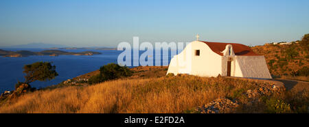 Grèce, Îles du Dodécanèse, l'île de Patmos, petite église Banque D'Images