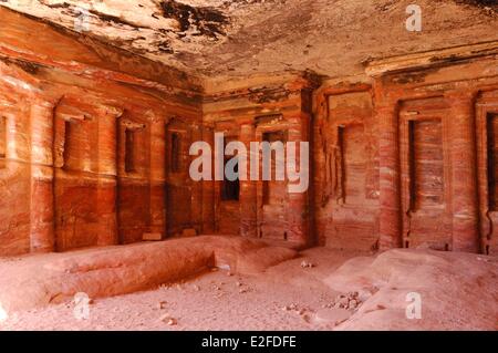 La Jordanie Le gouvernorat de Ma'an Nabaean site archéologique de Petra classée au Patrimoine Mondial de l'UNESCO tombe du soldat romain Banque D'Images