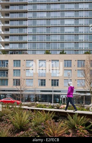 United States, Oregon, Portland, en front de mer, nouveau quartier respectueux de l'environnement Banque D'Images