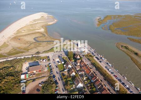 France, Picardie, Baie de Somme, Le Crotoy (vue aérienne) Banque D'Images