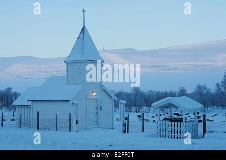 La Norvège, dans le comté de Finnmark, île de Varanger, hiver, nuit polaire Banque D'Images