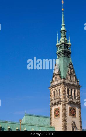 Allemagne, Hambourg, Rathaus, l'hôtel de ville construit à la fin du 19ème siècle dans un style néo-Renaissance Banque D'Images