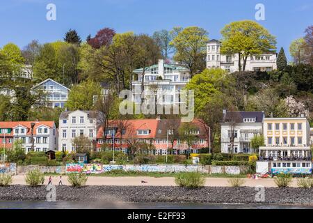 Allemagne, Hambourg, Ovelgonne, zone de l'Elbe avec ses plages Banque D'Images