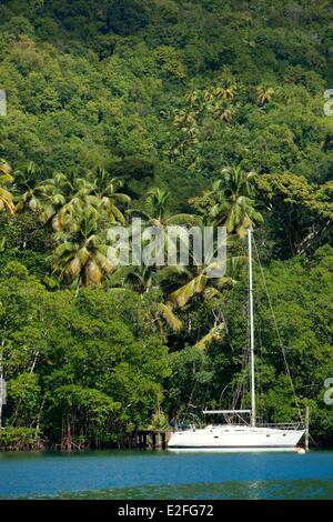 Antilles Caraïbes, des îles du Vent, Sainte-Lucie, île du Nord, District de Castries, Marigot Bay Banque D'Images