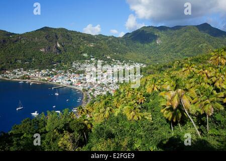 Antilles Caraïbes, des îles du Vent, Sainte-Lucie, ouest de l'île, la Soufrière Soufrière, District Banque D'Images