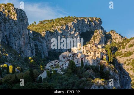 France, Alpes Maritimes, village perché de Peillon dans l'arrière-pays de Nice Banque D'Images