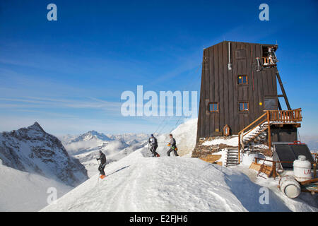 La Suisse, Canton du Valais, Zermatt, les skieurs au refuge Margherita (4556m), Mont Rose Banque D'Images