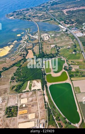 La France, l'Hérault, Etang de Thau et Sète (vue aérienne) Banque D'Images