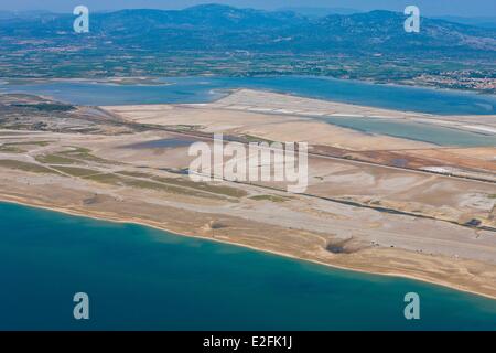 France, Aude, Etang de la Palme étang (vue aérienne) Banque D'Images