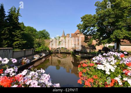 France Bas Rhin Wissembourg de district du Bruch Lauter River banks remparts Banque D'Images