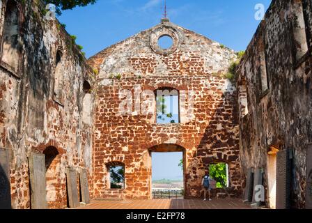 L'État de Melaka Malaysia Melaka (Malacca) ville historique inscrite au Patrimoine Mondial de l'UNESCO Ruines de Saint Pauls Church Banque D'Images