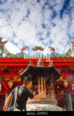 Malaisie Bornéo Malaisien Sarawak Kuching Temple chinois de Tua Pek Kong Banque D'Images