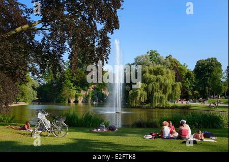 France Bas Rhin Strasbourg Parc de l'Orangerie ORANGERIE (PARC) le lac Banque D'Images