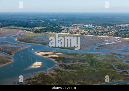 France Gironde Ares station balnéaire sur Arcachon (vue aérienne) Banque D'Images