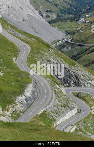 France Savoie Maurienne route du Col du Galibier (2642m) à partir de la Valloire Banque D'Images