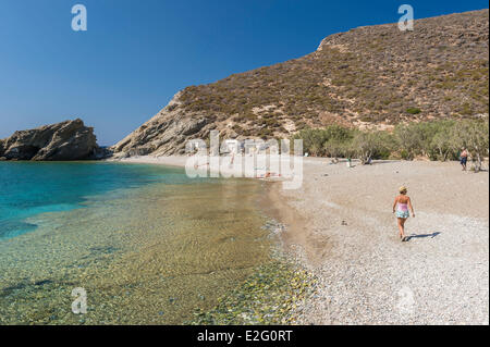 L'île de Folegandros îles Cyclades Grèce Agios Nikolaos bay Banque D'Images