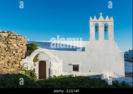 Grèce Îles Cyclades Île de Sikinos Chora church de Kastro settlement Banque D'Images