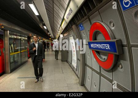 United Kingdom London Westminster Westminster métro (station de métro ╗ ½ le logo est un nom de marque un Banque D'Images