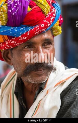 Inde Rajasthan Bundi portrait d'un rajput Banque D'Images