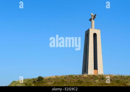 Région de Lisbonne Portugal Almada situé sur la rive sud du Tage Cristo Rei (Christ Roi) Banque D'Images