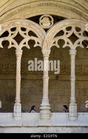 Portugal Lisbonne quartier de Belém Monastère des Hiéronymites (Mosteiro dos Jeronimos) inscrite au Patrimoine Mondial de l'UNESCO le cloître Banque D'Images