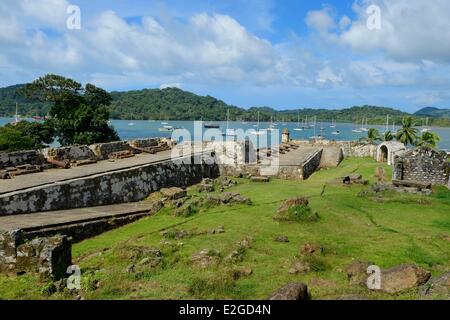 Colon Panama Portobelo province inscrite au Patrimoine Mondial de l'UNESCO de batterie Fort Santiago de la Gloria Banque D'Images