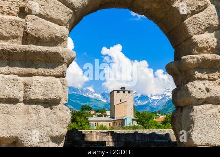 Italie Vallée d'Aoste Aosta Théâtre Romain (Théâtre Romain) Banque D'Images