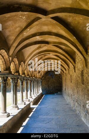 Italie Vallée d'Aoste (Cloître Chiostro romanico 12ème siècle) Sant'Orso ou collégiale Saint-Ours Banque D'Images