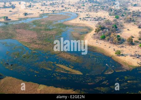 District du Nord-Ouest Botswana Delta de l'Okavango (vue aérienne) Banque D'Images