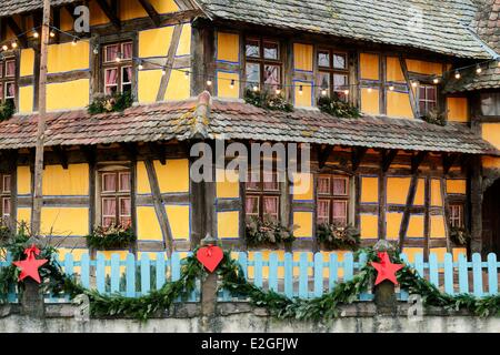 France Haut Rhin Ungersheim Ecomusée d'Alsace Village de Noël ferme à colombages Banque D'Images