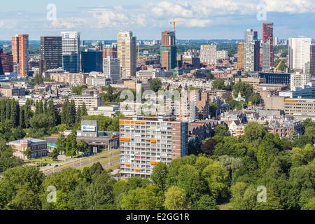 Pays-bas Hollande du Sud vue parc Euromast Rotterdam Het Park Museum Park et centre-ville Banque D'Images