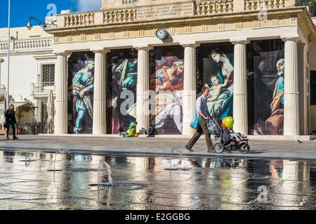 La Valletta Malte classée au Patrimoine Mondial de l'UNESCO Place du Palais Banque D'Images