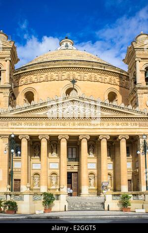 Mosta Malte célèbre rotonde de l'église de St Marija Assunta avec l'un des plus grands dômes du monde non pris en charge Banque D'Images