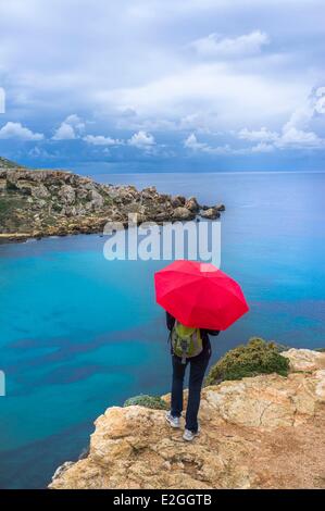 Malte Ghajn Tuffieha bay Banque D'Images
