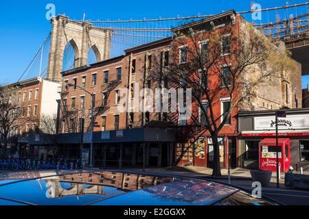 États-unis New York Brooklyn Dumbo district Fulton Ferry Landing pont de Brooklyn Banque D'Images