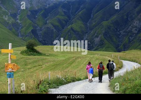 France Savoie Maurienne Albiez Montrond Montrond board à pied d'aiguilles d'Arves Banque D'Images