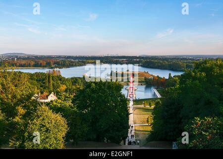 France Val d'Oise Cergy Axe Majeur de travail monumental conçu par l'architecte et sculpteur Dani Karavan vue terrasse Banque D'Images