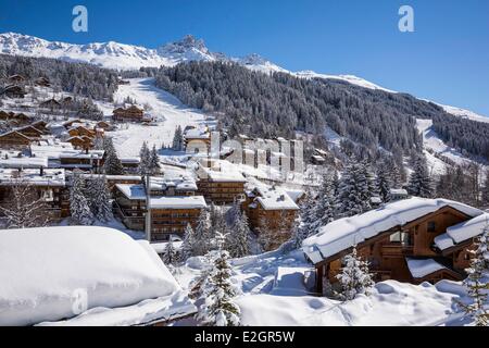 France Savoie Massif de la Vanoise Meribel les Allues vue sur la dent de Burgin ou croix de Verdon (2739m) Banque D'Images
