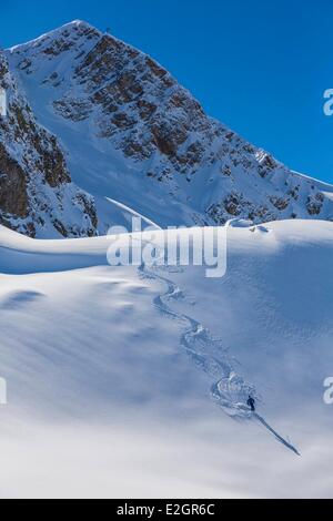 France Savoie Massif de la Vanoise Meribel ski de Courchevel depuis le rocher de la Loze Banque D'Images