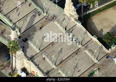 France Bouches du Rhône Marseille capitale européenne de la culture 2013 zone Euroméditerranée Saint Charles salon escalier de la Gare Saint Charles (vue aérienne) Banque D'Images