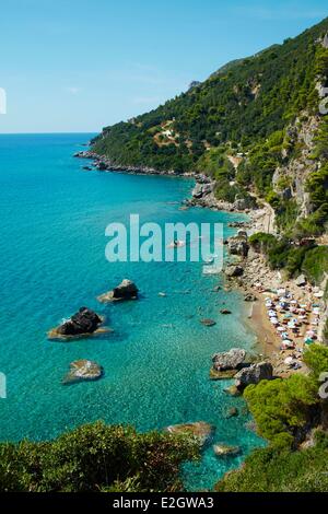 L'île Ionienne Grèce CORFOU (île) Plage de Myrtiotissa Banque D'Images